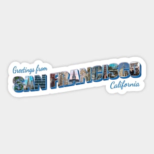 Greetings from San Francisco in California Vintage style retro souvenir Sticker